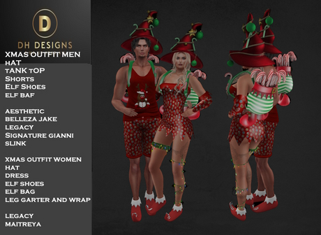Second Life Marketplace - Xmas Outfit RED Men and Women